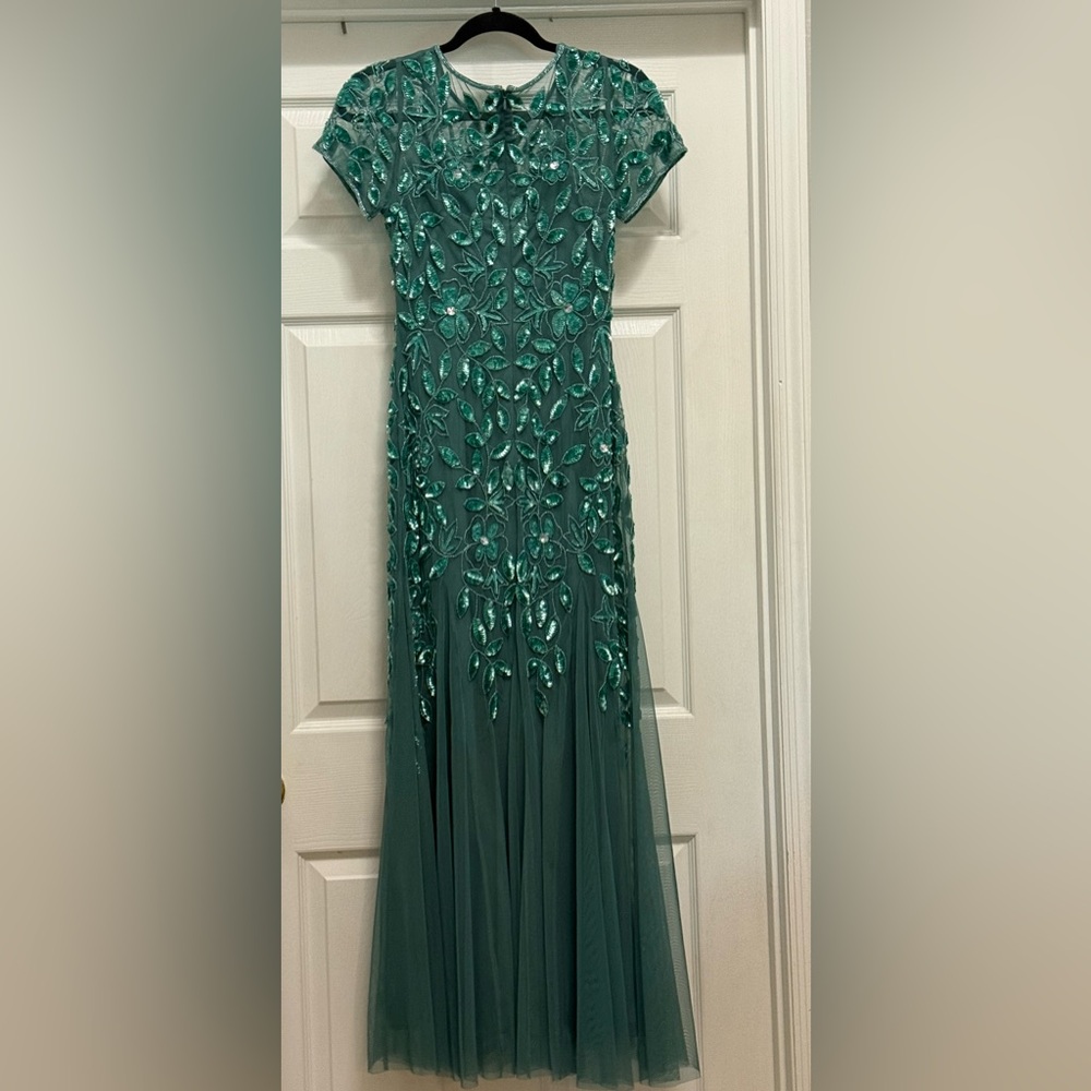 Elegant Green Floral Dress